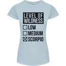 Levels of Wildness Scorpio Womens Petite Cut T-Shirt Light Blue