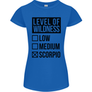 Levels of Wildness Scorpio Womens Petite Cut T-Shirt Royal Blue