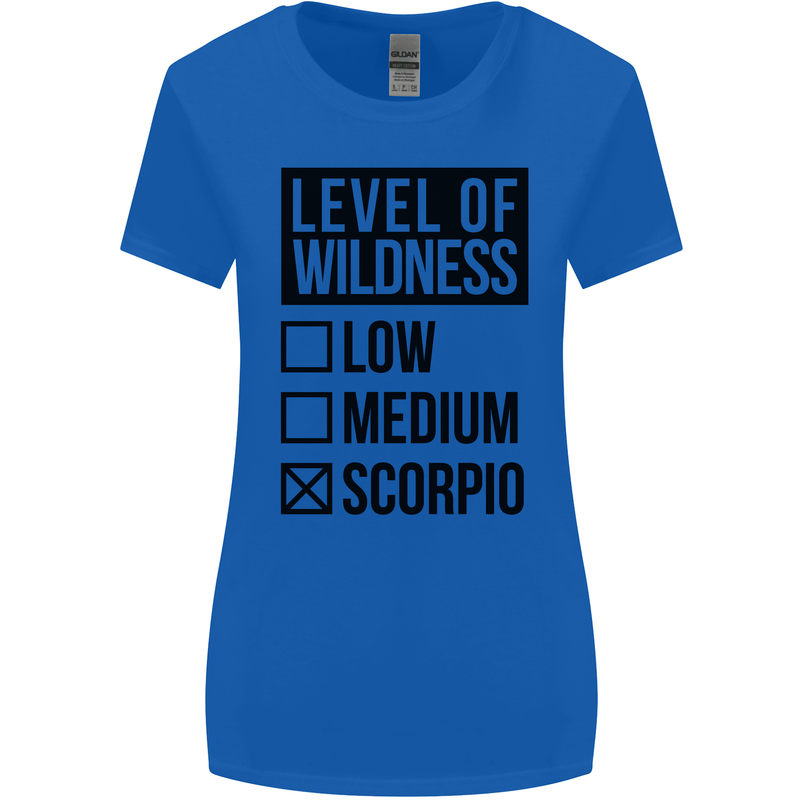 Levels of Wildness Scorpio Womens Wider Cut T-Shirt Royal Blue
