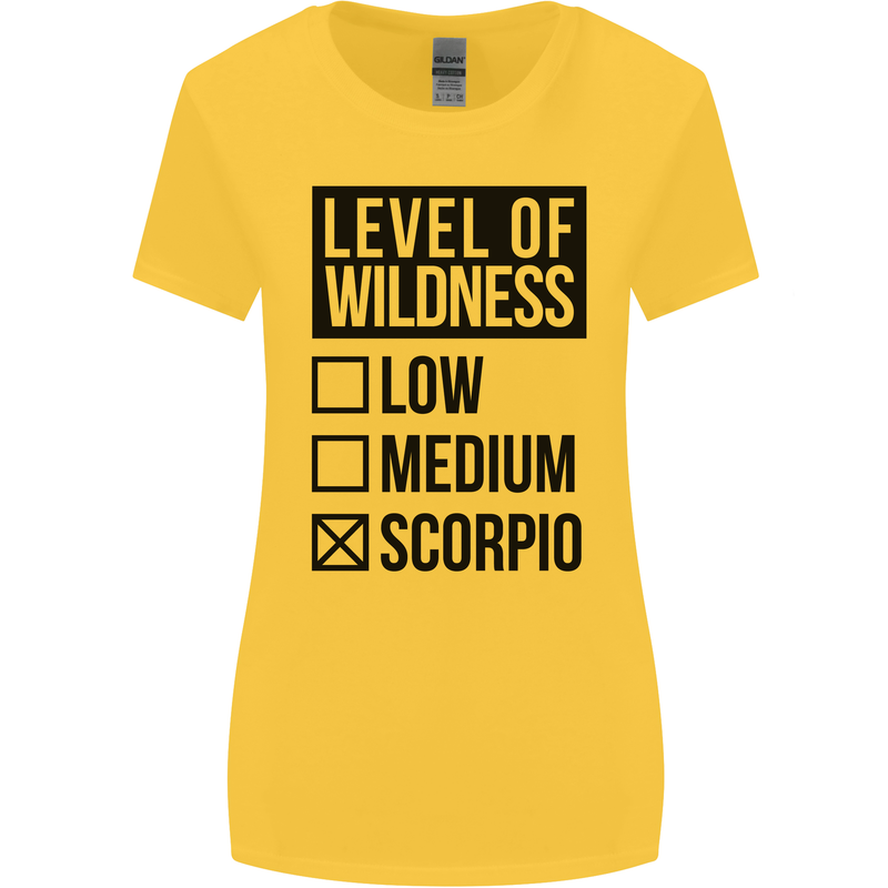Levels of Wildness Scorpio Womens Wider Cut T-Shirt Yellow