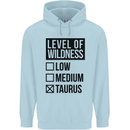 Levels of Wildness Taurus Childrens Kids Hoodie Light Blue