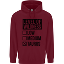 Levels of Wildness Taurus Childrens Kids Hoodie Maroon