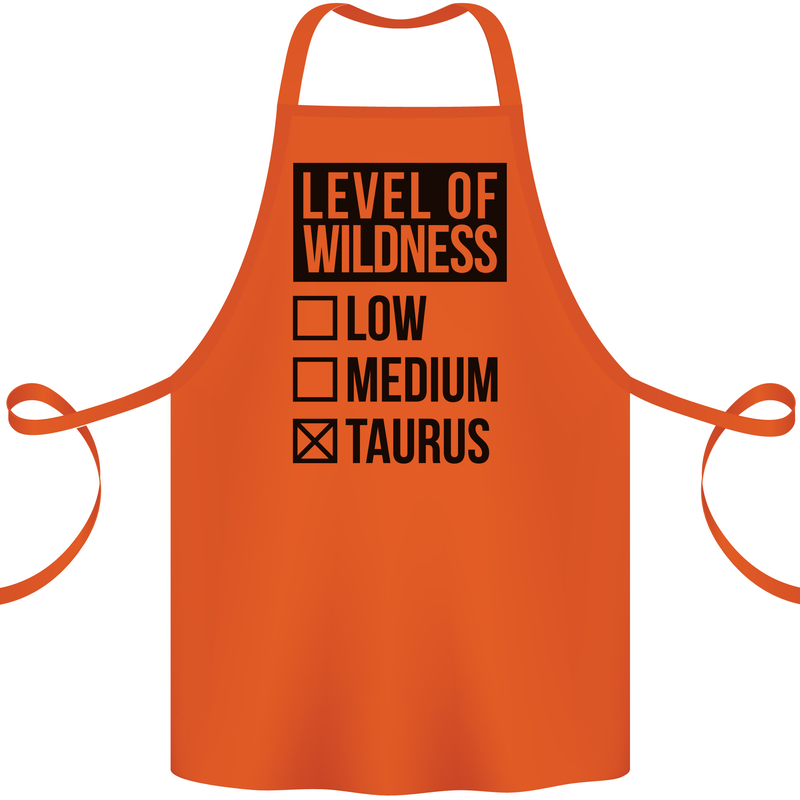 Levels of Wildness Taurus Cotton Apron 100% Organic Orange