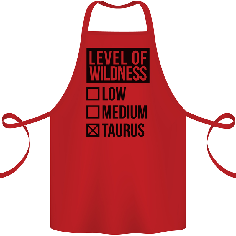 Levels of Wildness Taurus Cotton Apron 100% Organic Red