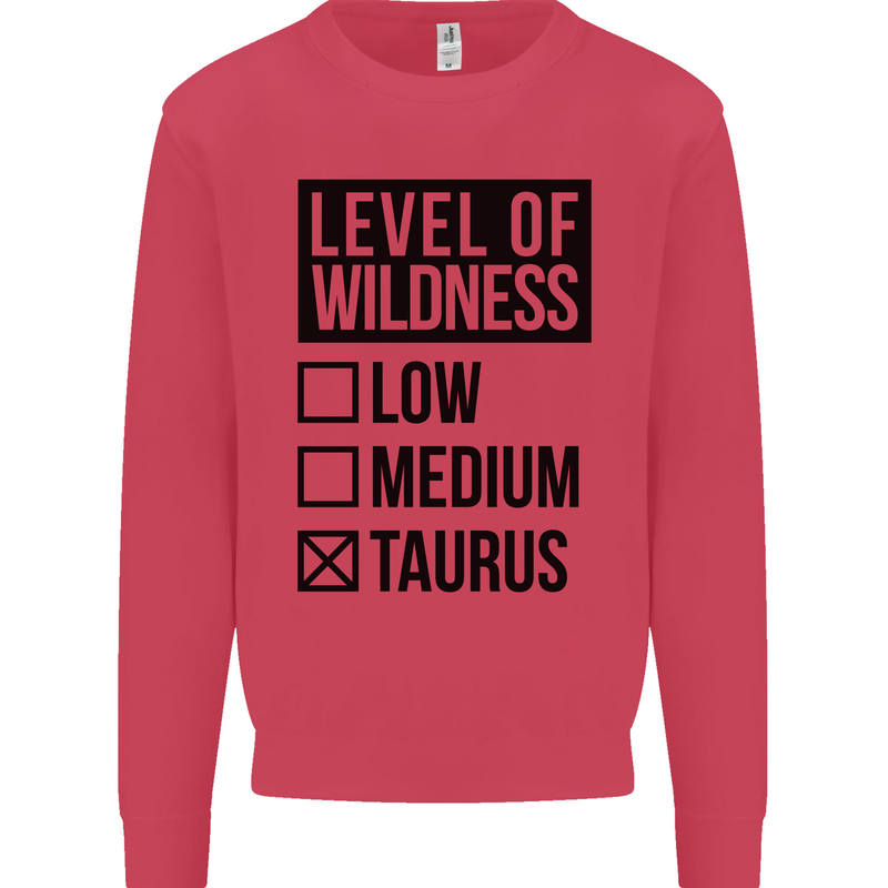 Levels of Wildness Taurus Kids Sweatshirt Jumper Heliconia