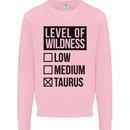 Levels of Wildness Taurus Kids Sweatshirt Jumper Light Pink