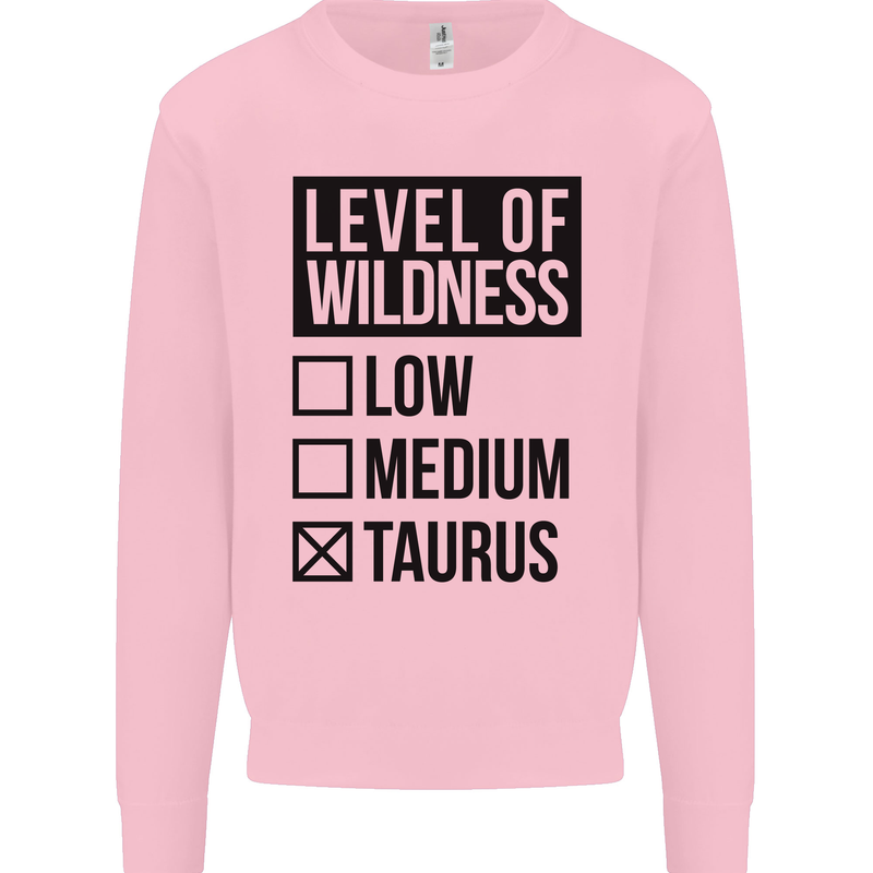 Levels of Wildness Taurus Kids Sweatshirt Jumper Light Pink