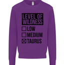 Levels of Wildness Taurus Kids Sweatshirt Jumper Purple
