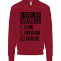 Levels of Wildness Taurus Kids Sweatshirt Jumper Red