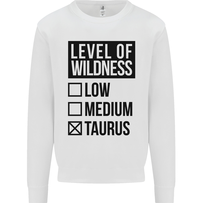 Levels of Wildness Taurus Kids Sweatshirt Jumper White