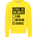 Levels of Wildness Taurus Kids Sweatshirt Jumper Yellow