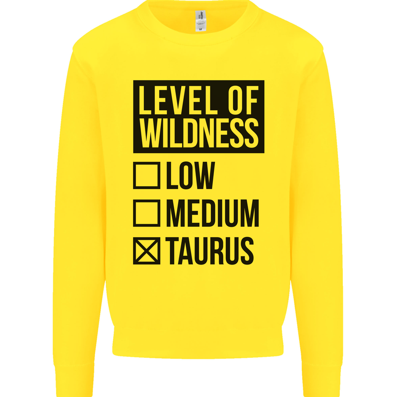 Levels of Wildness Taurus Kids Sweatshirt Jumper Yellow