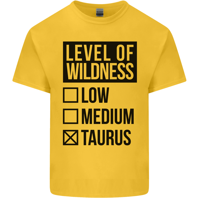 Levels of Wildness Taurus Kids T-Shirt Childrens Yellow