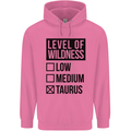Levels of Wildness Taurus Mens 80% Cotton Hoodie Azelea