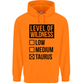 Levels of Wildness Taurus Mens 80% Cotton Hoodie Orange