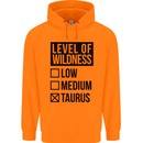 Levels of Wildness Taurus Mens 80% Cotton Hoodie Orange