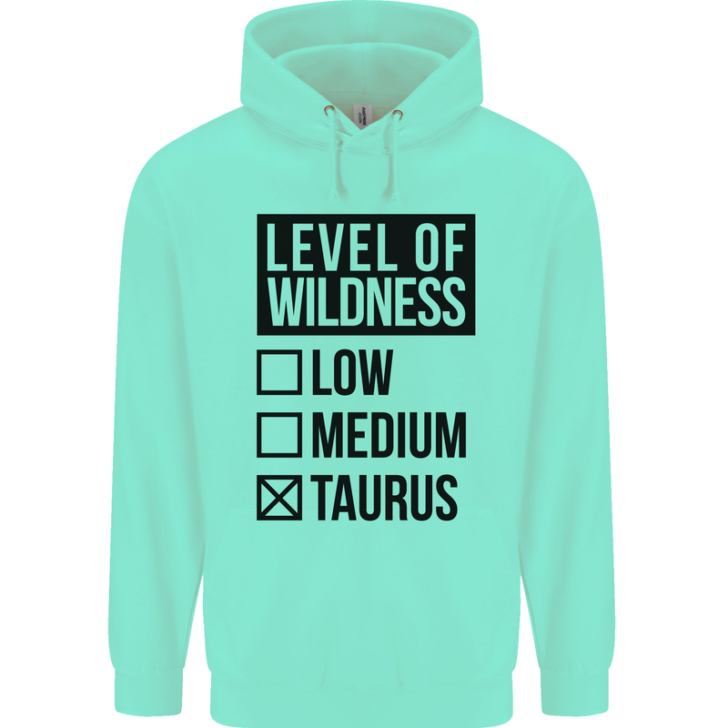 Levels of Wildness Taurus Mens 80% Cotton Hoodie Peppermint