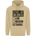 Levels of Wildness Taurus Mens 80% Cotton Hoodie Sand