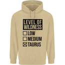 Levels of Wildness Taurus Mens 80% Cotton Hoodie Sand