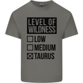 Levels of Wildness Taurus Mens Cotton T-Shirt Tee Top Charcoal