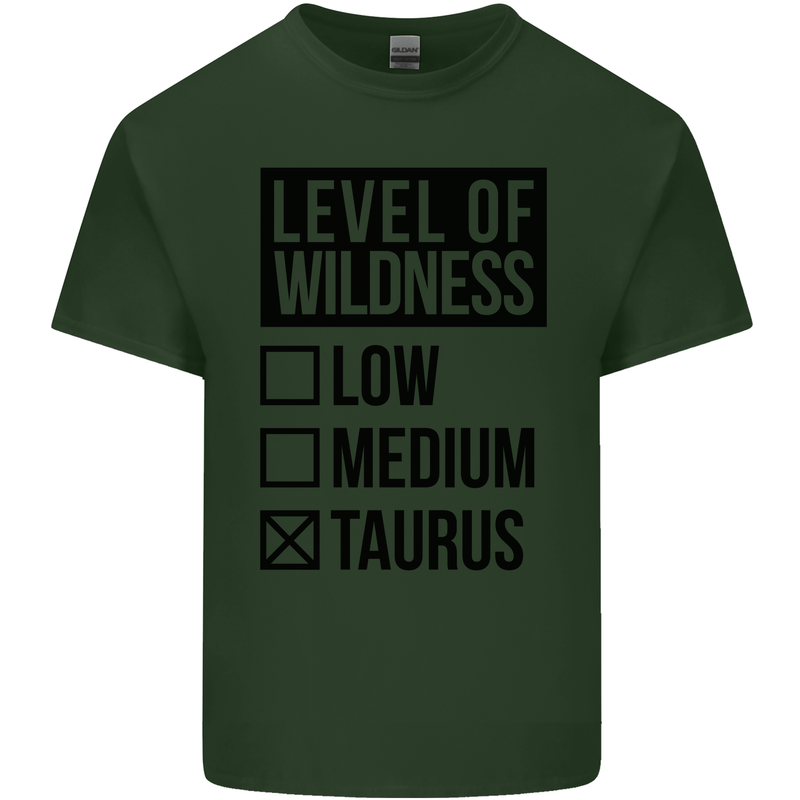 Levels of Wildness Taurus Mens Cotton T-Shirt Tee Top Forest Green