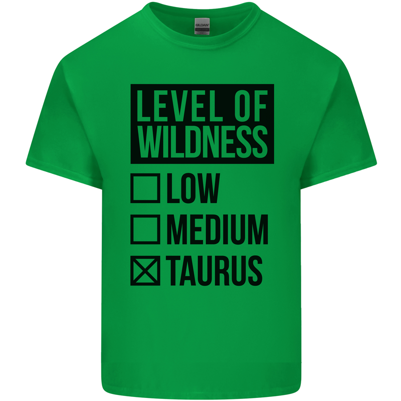 Levels of Wildness Taurus Mens Cotton T-Shirt Tee Top Irish Green