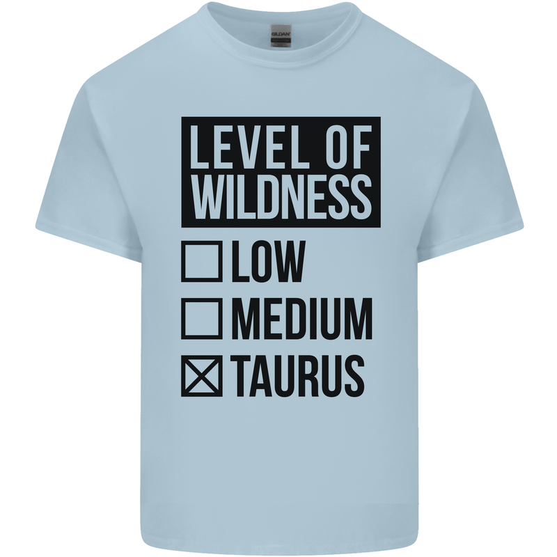 Levels of Wildness Taurus Mens Cotton T-Shirt Tee Top Light Blue