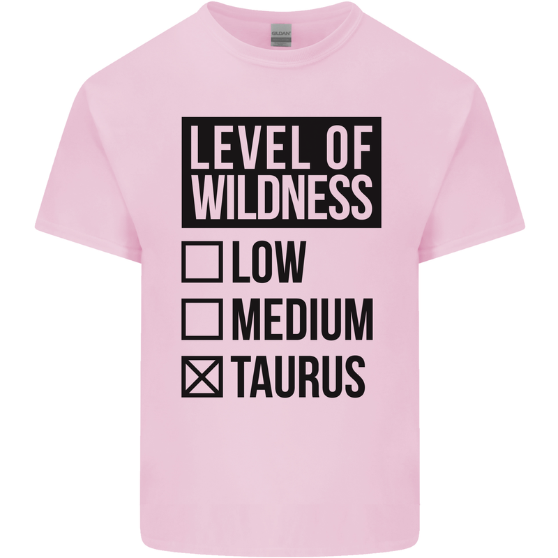 Levels of Wildness Taurus Mens Cotton T-Shirt Tee Top Light Pink