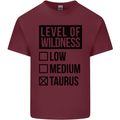 Levels of Wildness Taurus Mens Cotton T-Shirt Tee Top Maroon