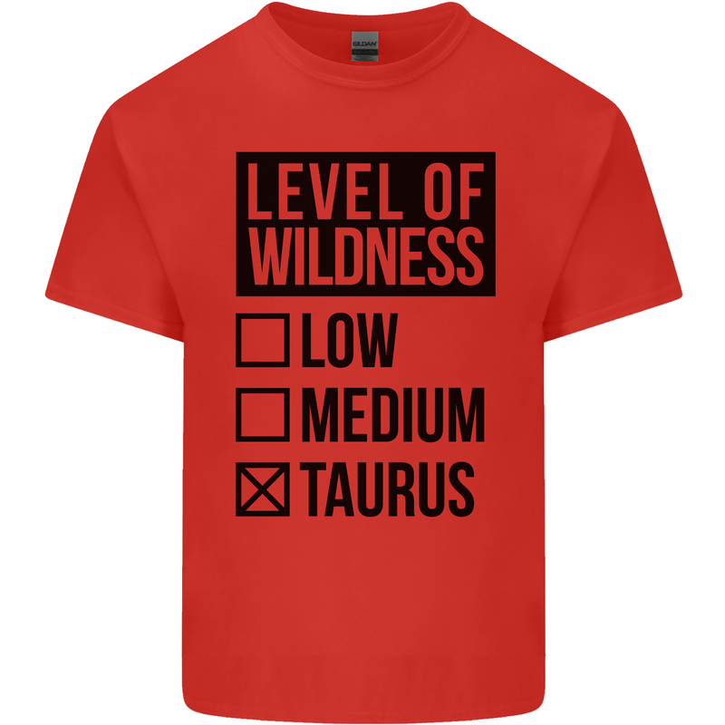 Levels of Wildness Taurus Mens Cotton T-Shirt Tee Top Red