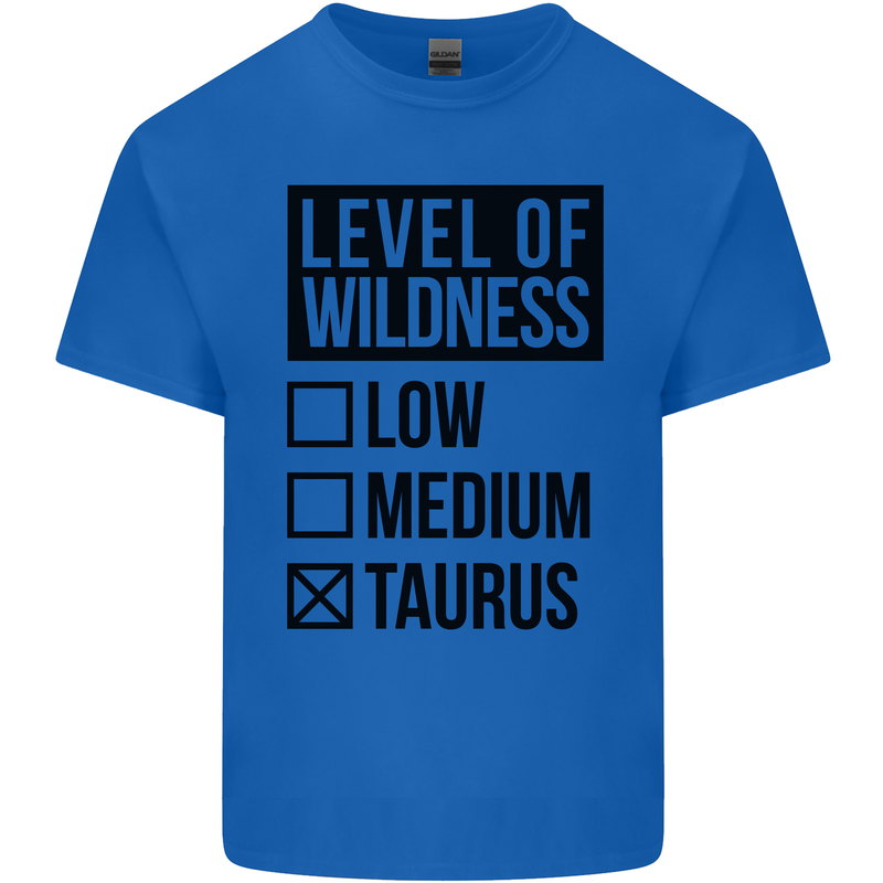 Levels of Wildness Taurus Mens Cotton T-Shirt Tee Top Royal Blue