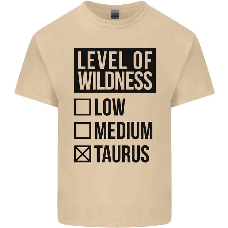 Levels of Wildness Taurus Mens Cotton T-Shirt Tee Top Sand