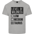 Levels of Wildness Taurus Mens Cotton T-Shirt Tee Top Sports Grey