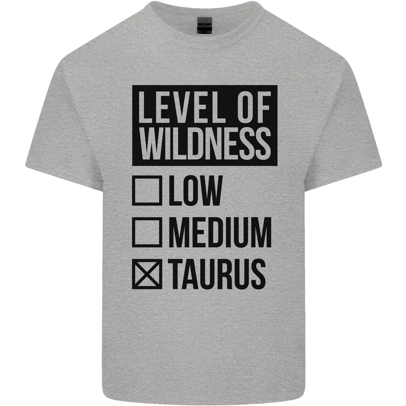 Levels of Wildness Taurus Mens Cotton T-Shirt Tee Top Sports Grey