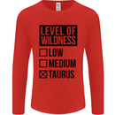 Levels of Wildness Taurus Mens Long Sleeve T-Shirt Red