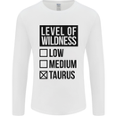 Levels of Wildness Taurus Mens Long Sleeve T-Shirt White