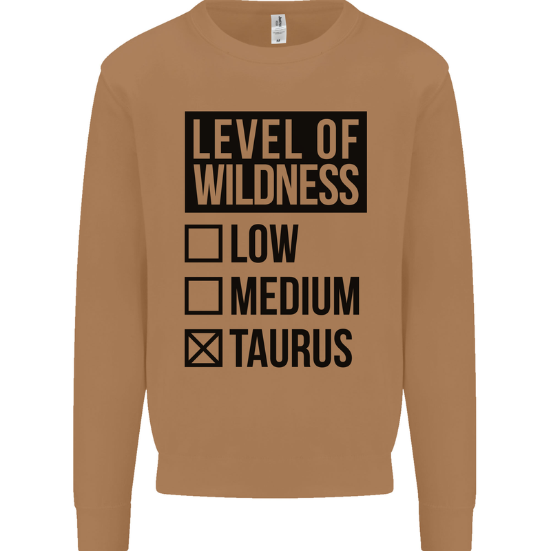 Levels of Wildness Taurus Mens Sweatshirt Jumper Caramel Latte
