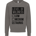 Levels of Wildness Taurus Mens Sweatshirt Jumper Charcoal