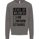Levels of Wildness Taurus Mens Sweatshirt Jumper Charcoal