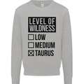 Levels of Wildness Taurus Mens Sweatshirt Jumper Sports Grey