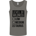 Levels of Wildness Taurus Mens Vest Tank Top Charcoal