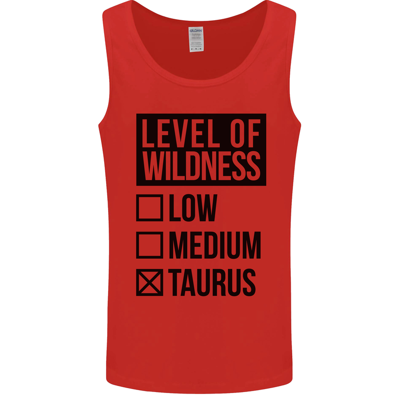 Levels of Wildness Taurus Mens Vest Tank Top Red
