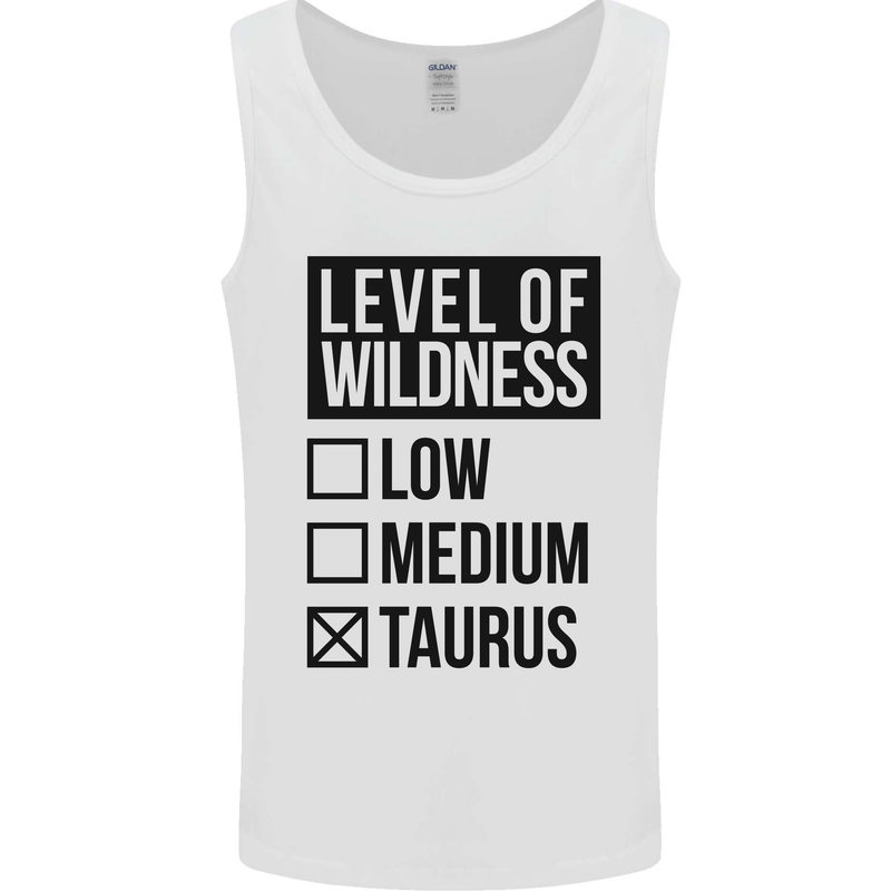 Levels of Wildness Taurus Mens Vest Tank Top White