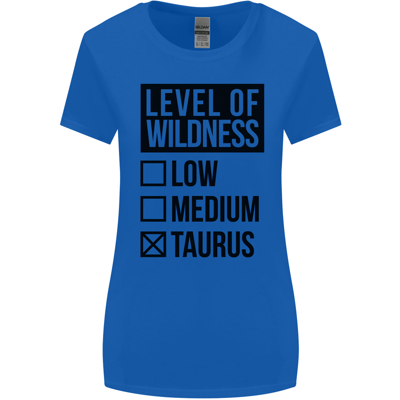 Levels of Wildness Taurus Womens Wider Cut T-Shirt Royal Blue