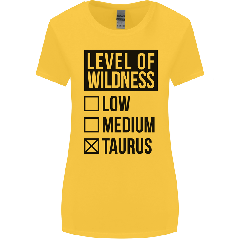 Levels of Wildness Taurus Womens Wider Cut T-Shirt Yellow