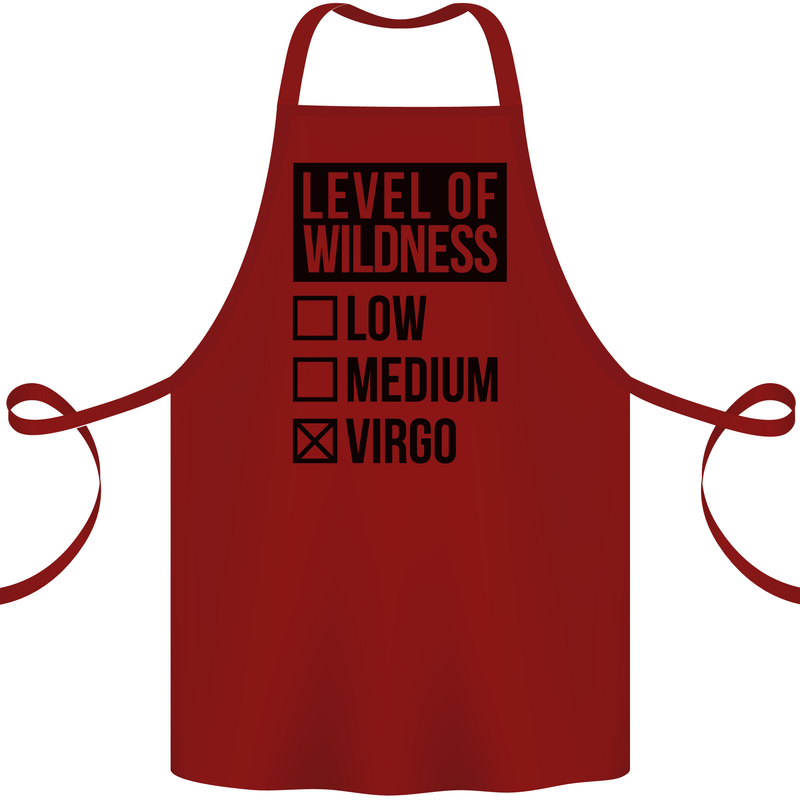 Levels of Wildness Virgo Cotton Apron 100% Organic Maroon