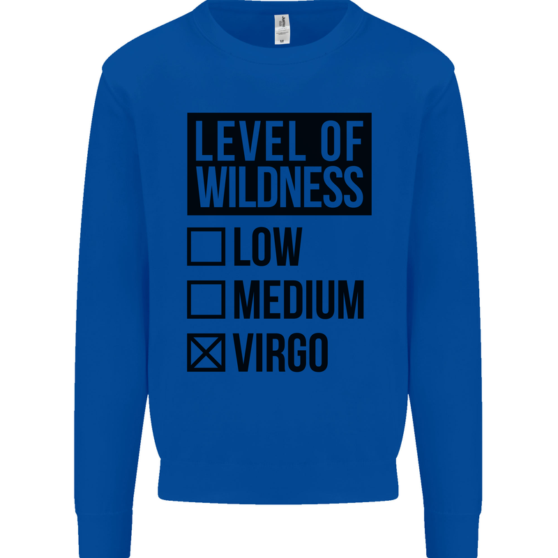 Levels of Wildness Virgo Kids Sweatshirt Jumper Royal Blue