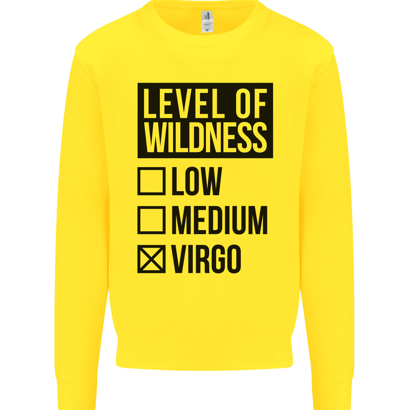 Levels of Wildness Virgo Kids Sweatshirt Jumper Yellow