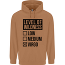Levels of Wildness Virgo Mens 80% Cotton Hoodie Caramel Latte