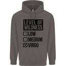 Levels of Wildness Virgo Mens 80% Cotton Hoodie Charcoal